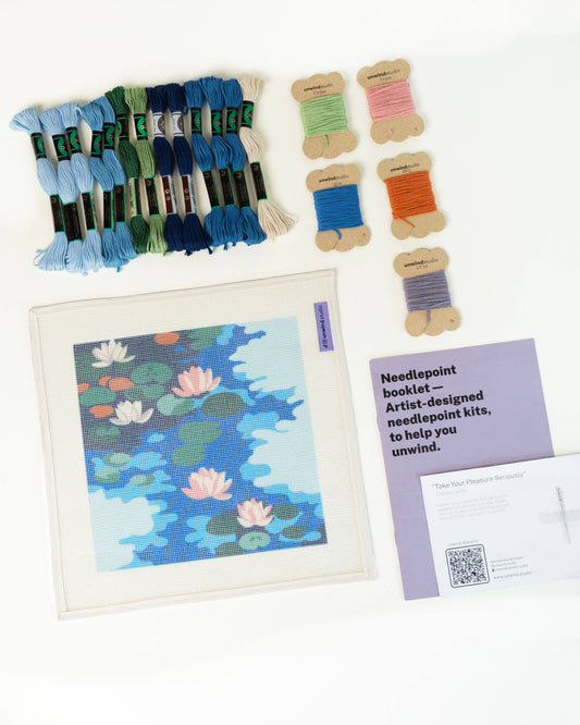 Kit de bordado en cañamazo Claude Monet – Water Lilies de Unwind Studio