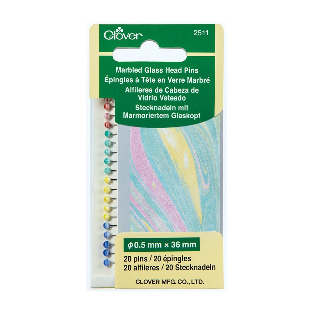 Alfileres de vidrio veteado Clover