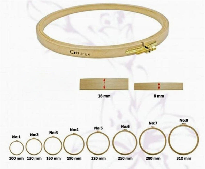 8mm (0.31 inch) Nurge Beech Screw-On Embroidery Hoop