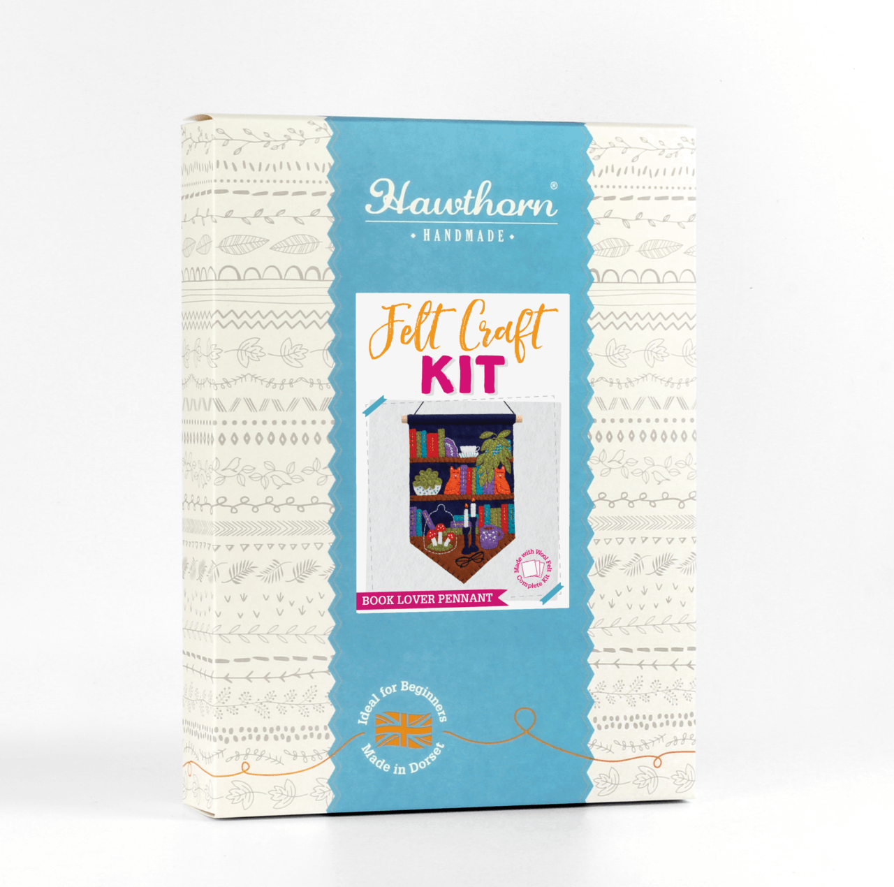 Kit de Costura de Fieltro "Amante de los Libros" de Hawthorn Handmade