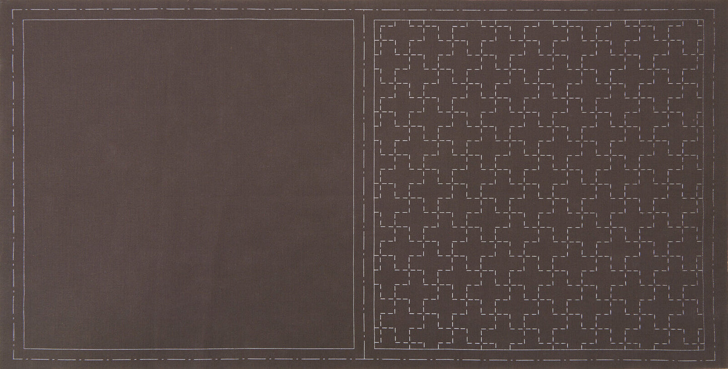 Hidamari Sashiko tela cruces marrón