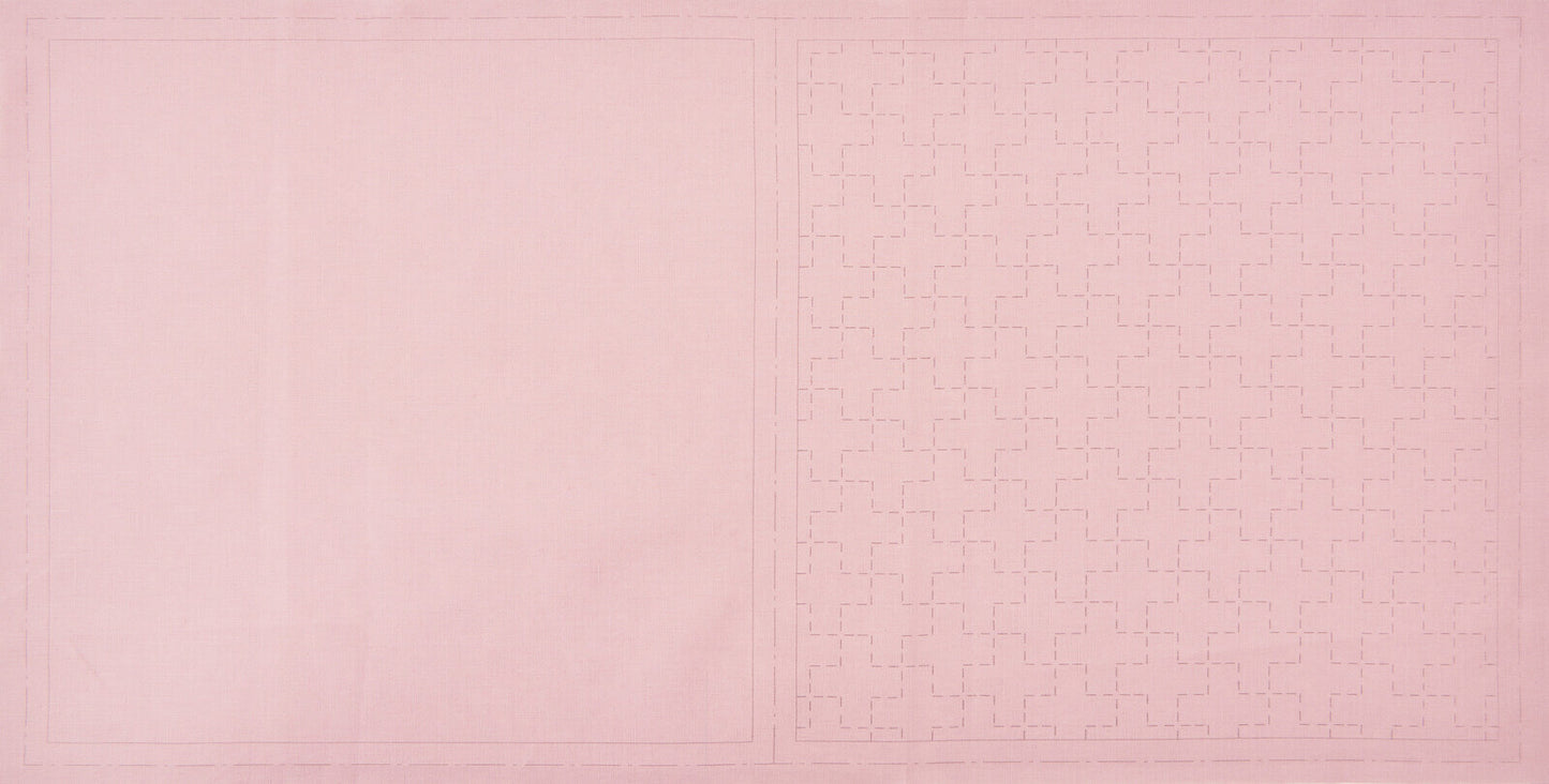 Hidamari Sashiko tela cruces rosa claro