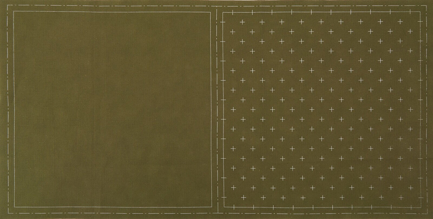 Hidamari Sashiko tela katsuri verde