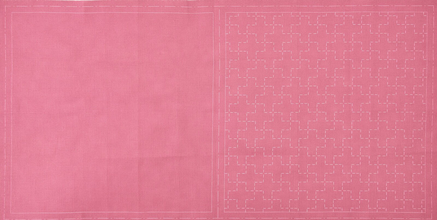 Hidamari Sashiko tela rosa cruces