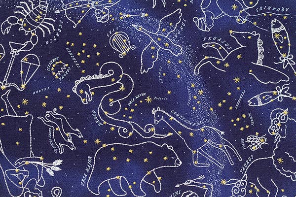 Kit de bordado de Kiriki Press para bordar un planisferio celeste con constelaciones del zodiaco