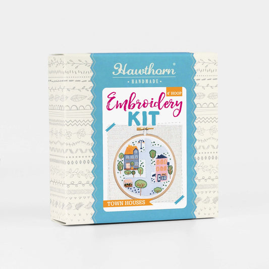 Kit de Bordado pequeño "Town Houses" de Hawthorn Handmade