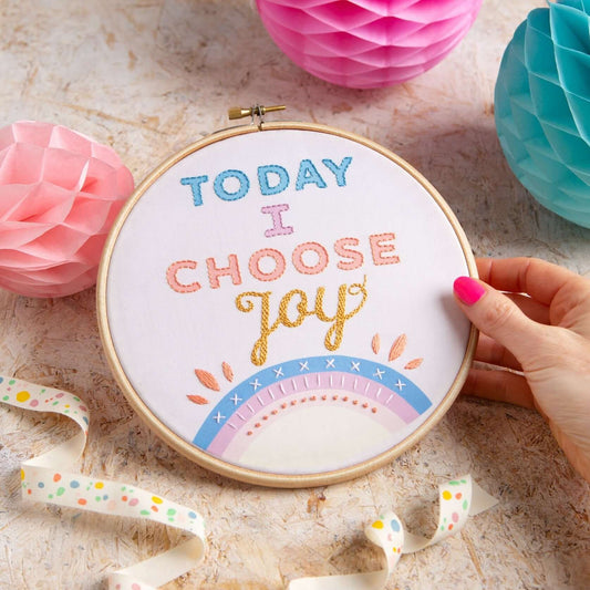 Kit de Bordado "Today I Choose Joy" de Hawthorn Handmade