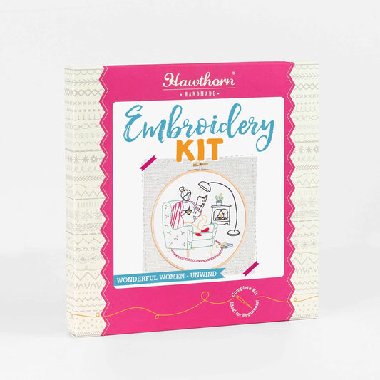 Kit de Bordado "Unwind de Hawthorn Handmade (Wonderful Women Collection)