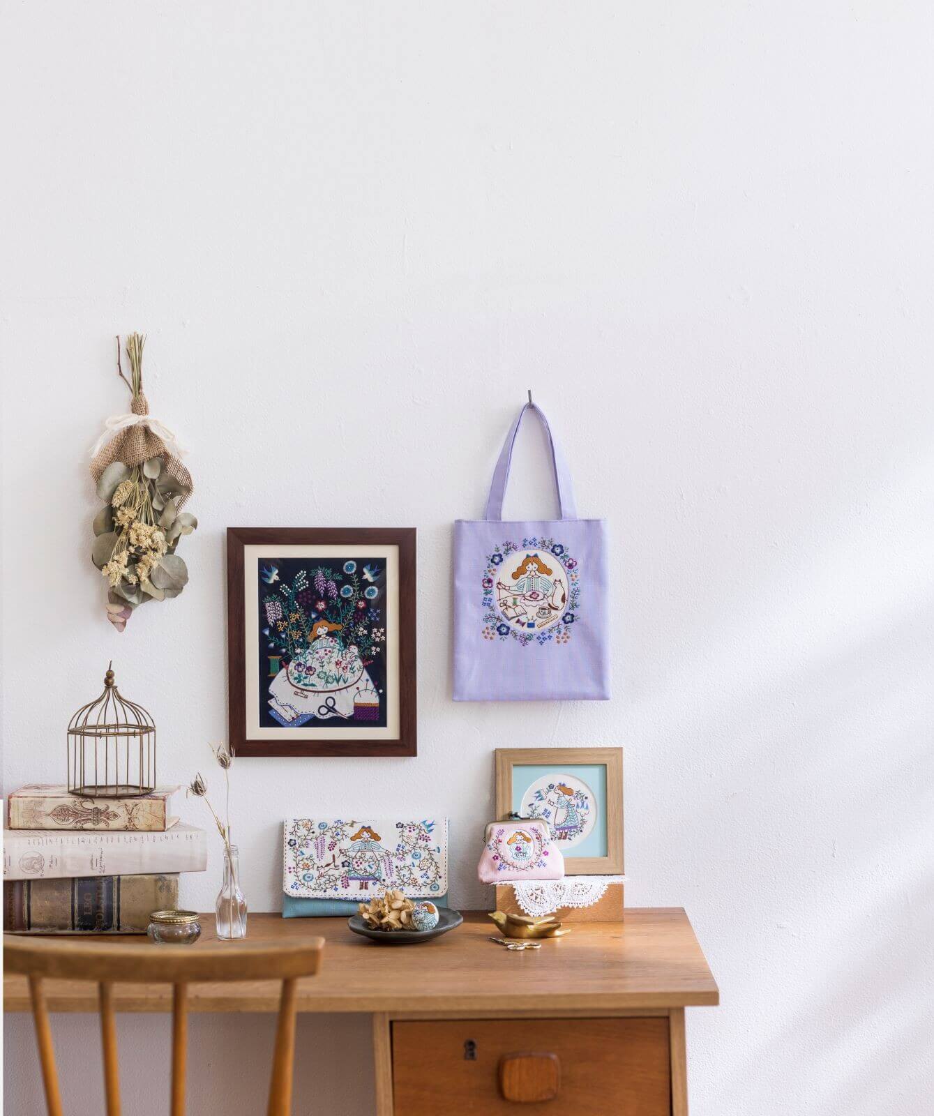 Kit de bordado "Mi vida con gatos: bolso de mano" de Cosmo