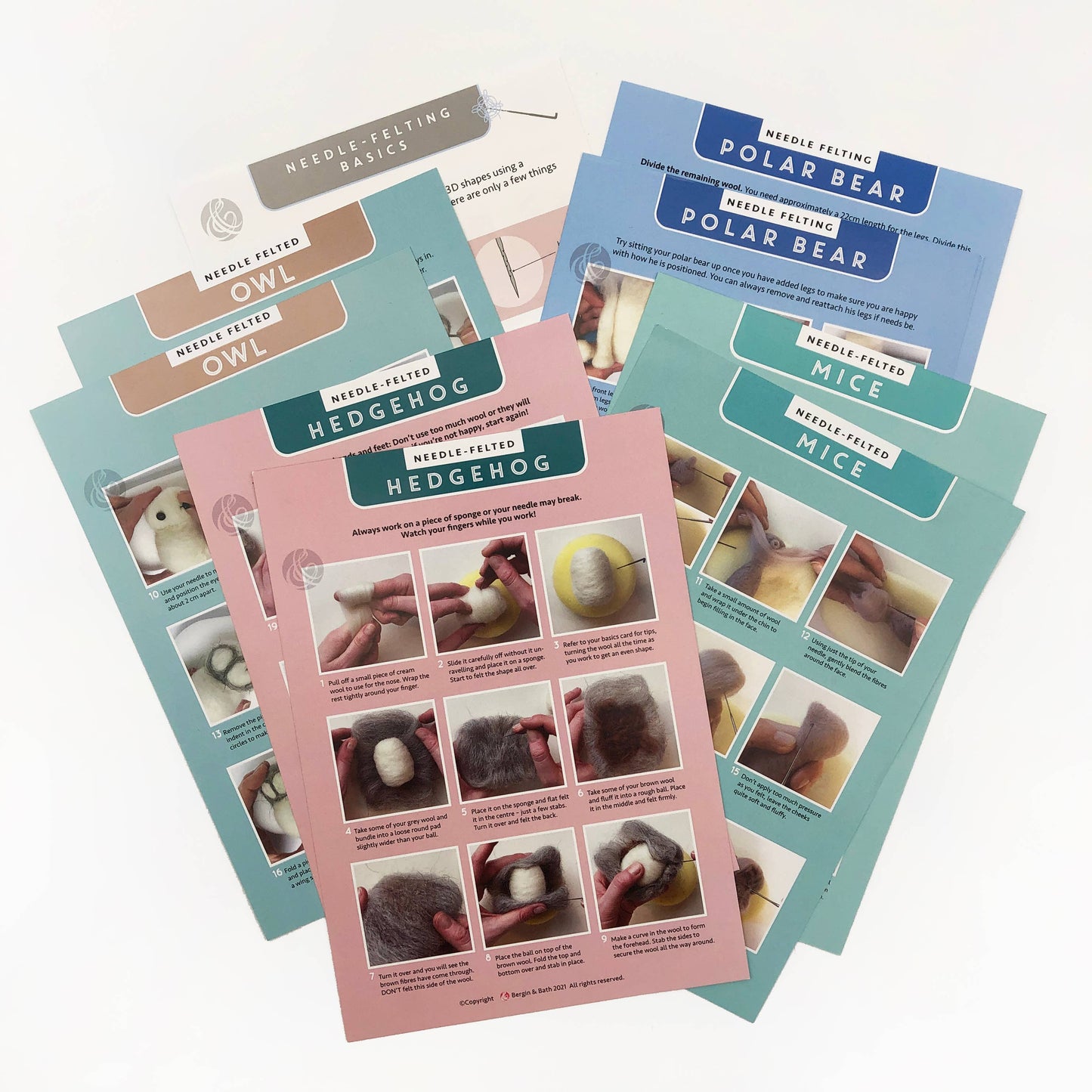 Kit de fieltro con aguja "Animales" - Bergin & Bath