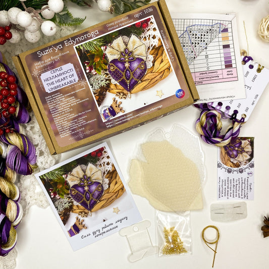 Kit de punto de cruz Corazón Irrompible de Unicstitch