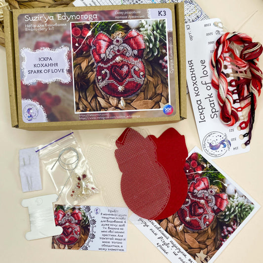 Kit de punto de cruz Corazón Chispa de Amor de Unicstitch