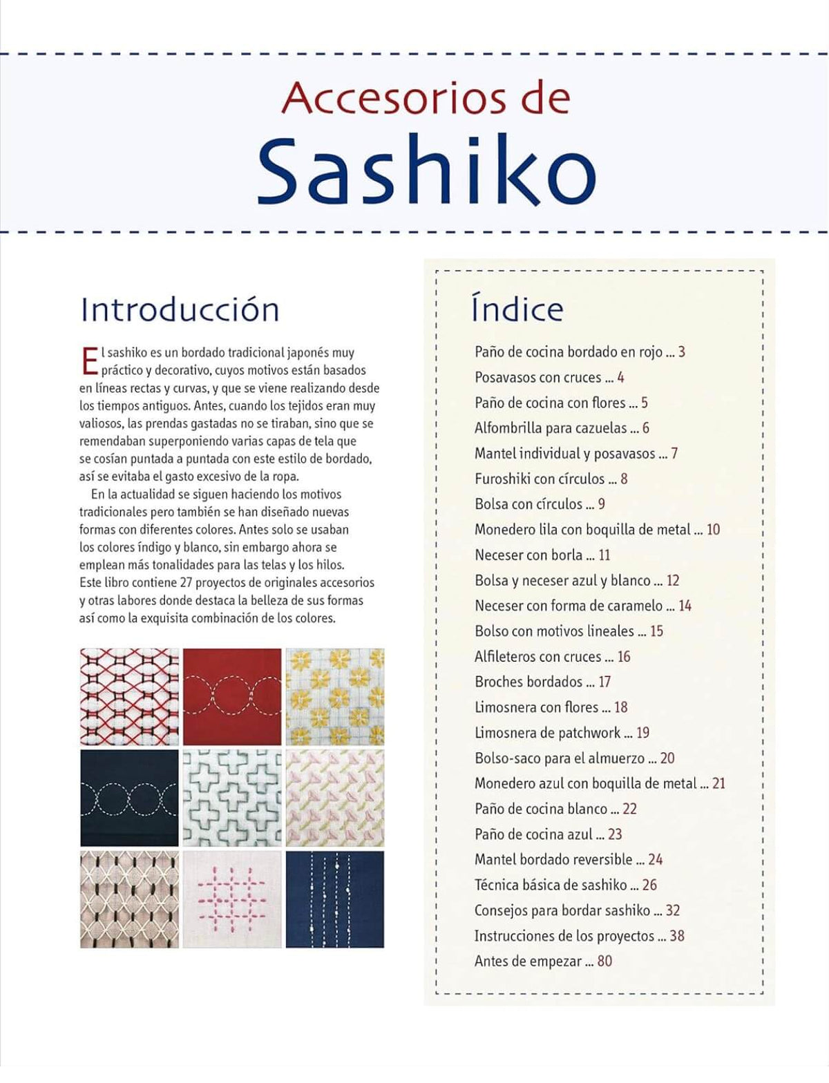 Libro “Accesorios de Sashiko. Proyectos de bordado japonés”, varios autores