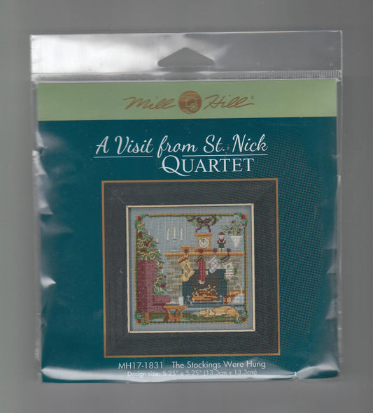 kit de punto de cruz mill hill the stocking were hung