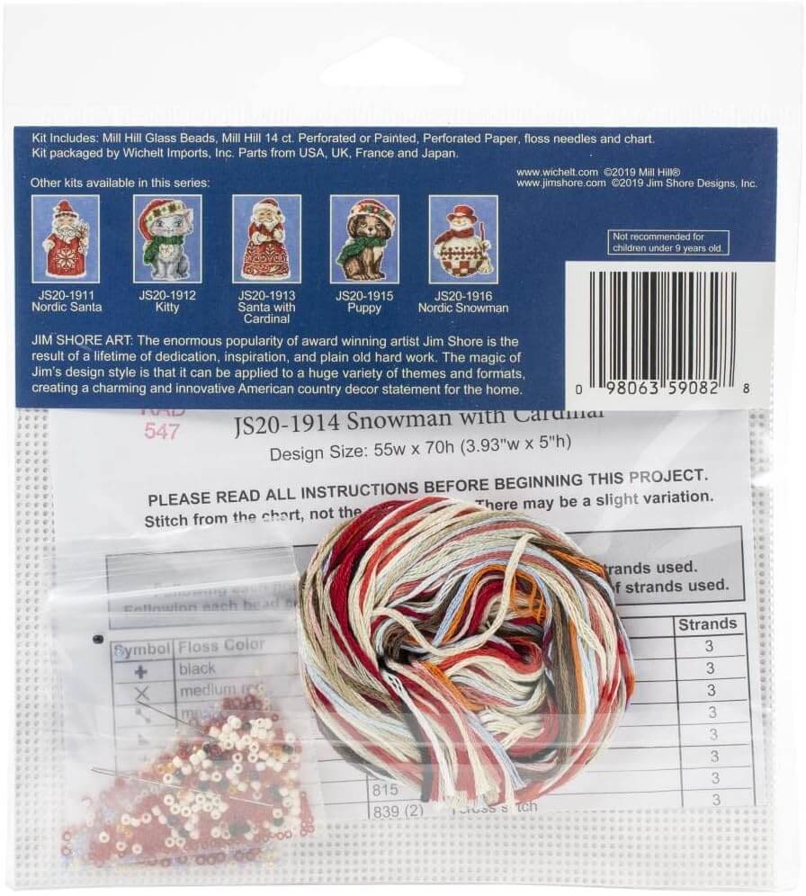 Kit de punto de cruz Snowman with Cardinal de Mill Hill
