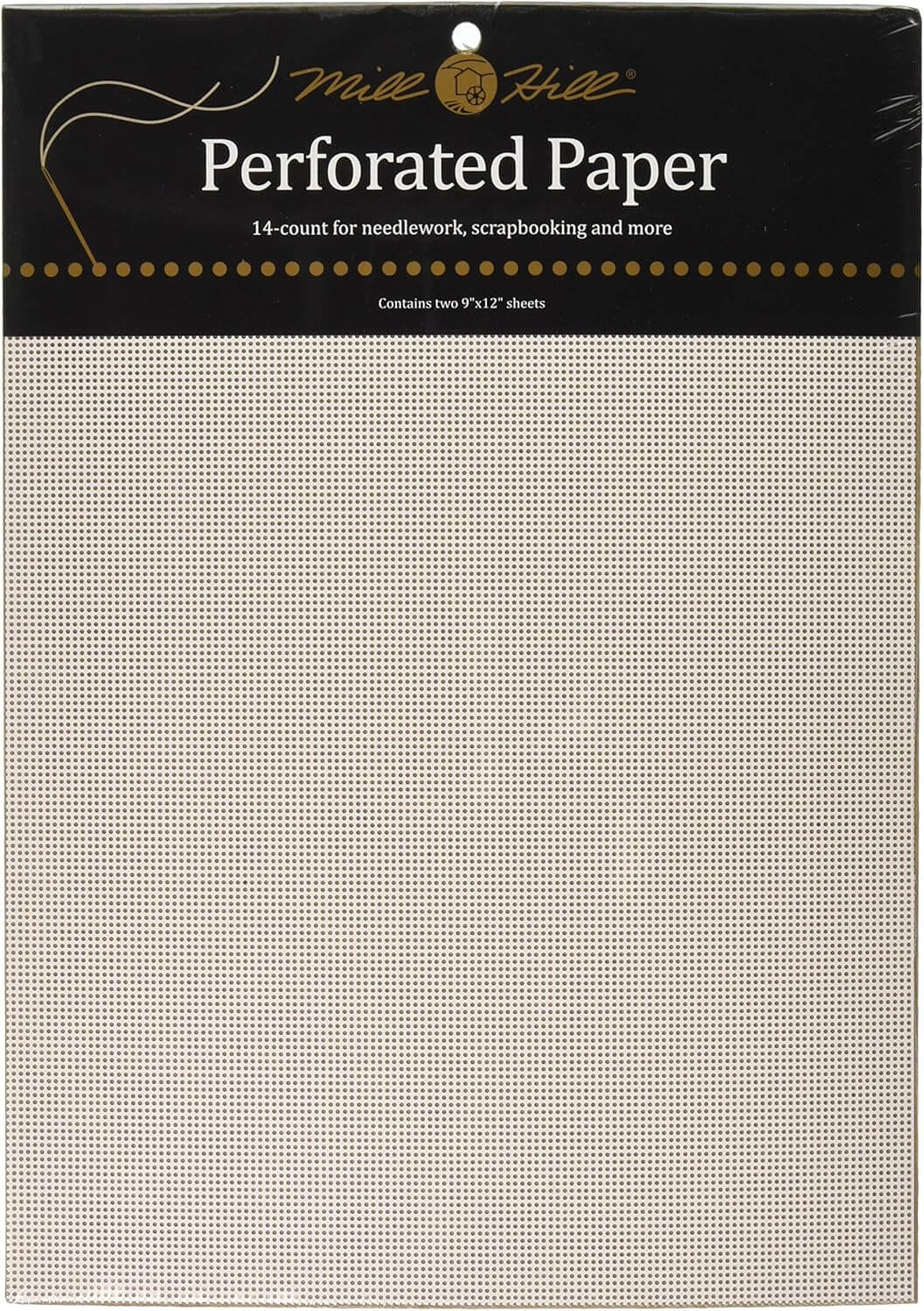 Papel Perforado de Mill Hill en color blanco