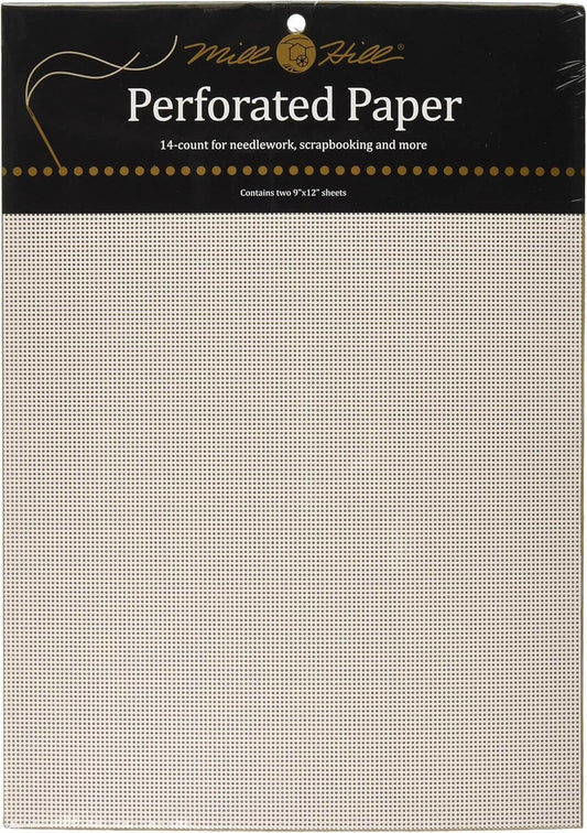 Papel Perforado de Mill Hill en color blanco