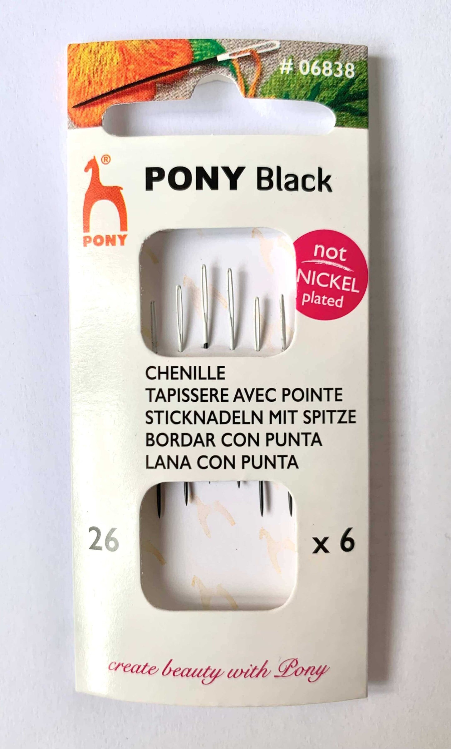 Pony Black hypoallergenic upholstery needles