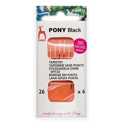 Pony Black agujas tapicería sin punta ojo blanco