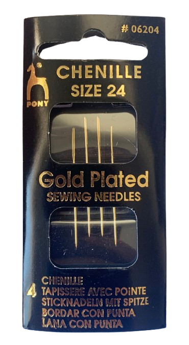 Pony agujas de chenilla de oro