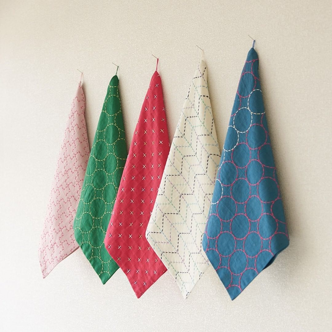 Hidamari tela de colores estampada para Sashiko