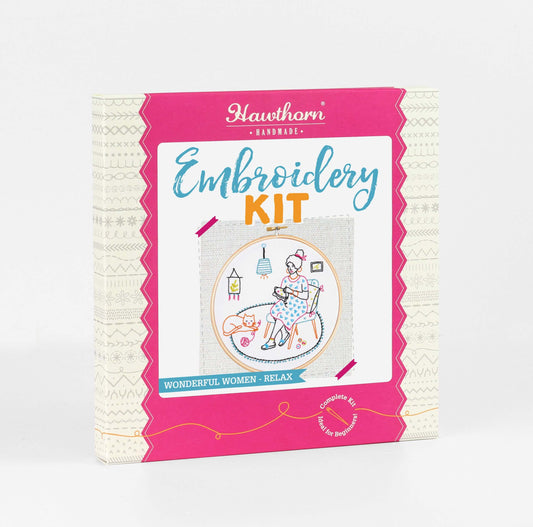 Kit de Bordado "Relax Embroidery" - Hawthorn Handmade | Wonderful Women Collection