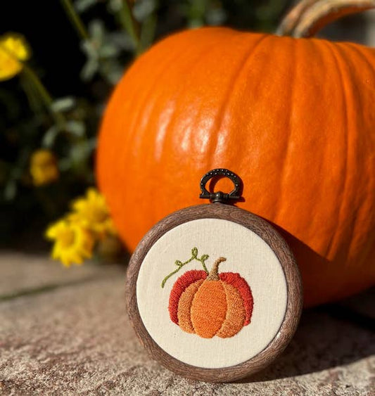 Aro Flexi Redondo Nurge Marrón Oscuro Bordado de una calabaza