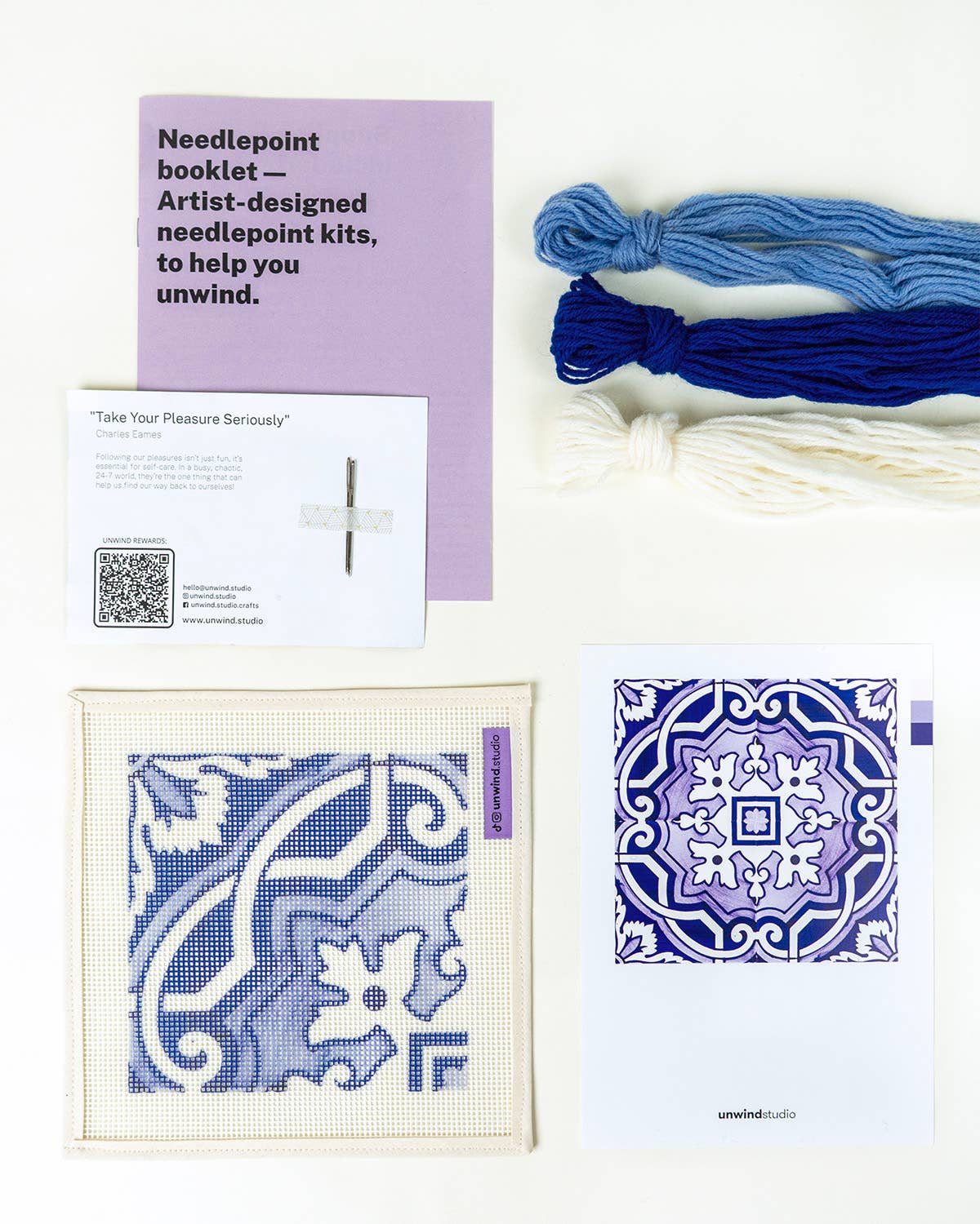 Kit de cañamazo Azulejo Portugués - Fontainhas de Unwind Studio