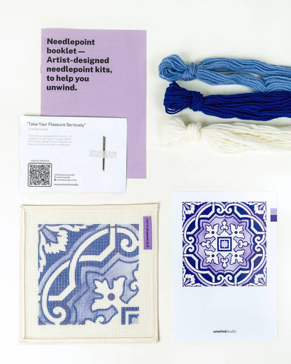 Kit de cañamazo Azulejo Portugués - Fontainhas de Unwind Studio