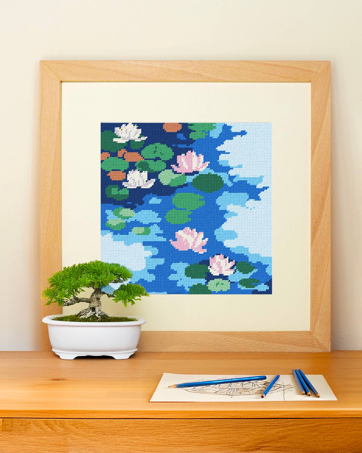 Kit de bordado en cañamazo Claude Monet – Water Lilies de Unwind Studio