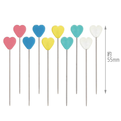 Alfileres de costura con cabeza plana en forma de corazón