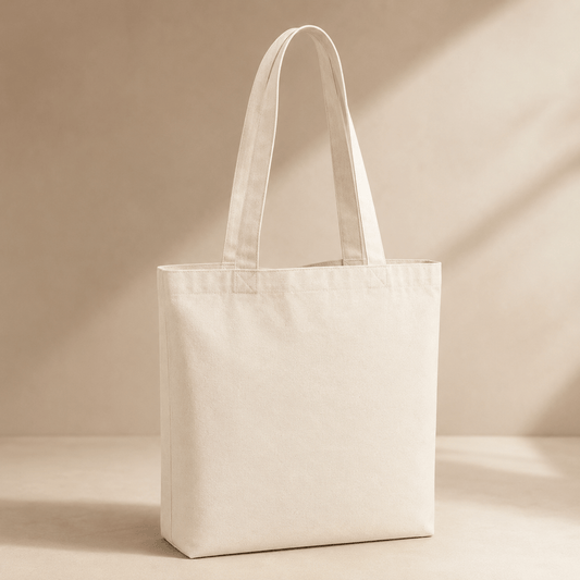 Bolsa Tote ancha de algodón para bordar