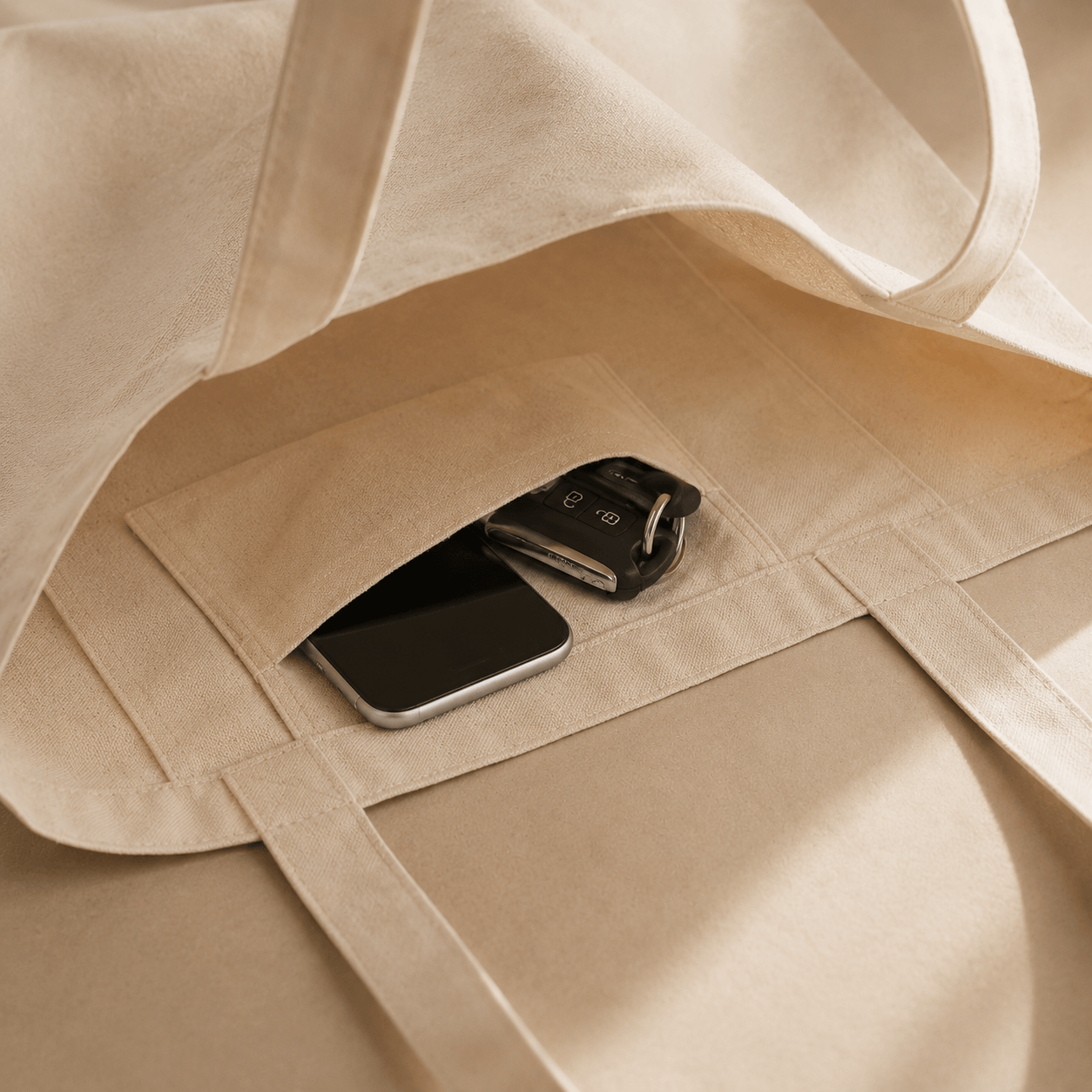Bolsa Tote ancha de algodón para bordar