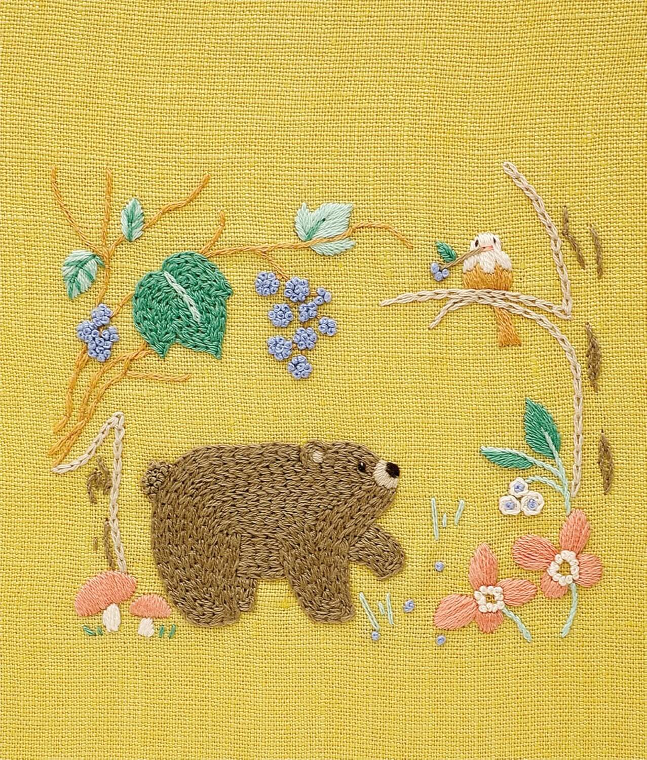 Kit de bordado: "Los 12 meses de los animales del bosque", diseñado por Chicchi para DMC Japan