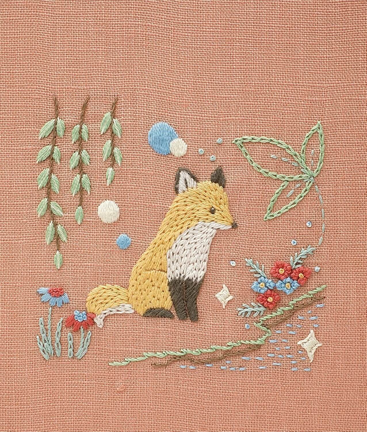 Kit de bordado: "Los 12 meses de los animales del bosque", diseñado por Chicchi para DMC Japan