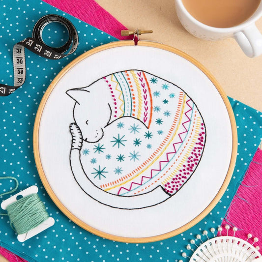 Kit de Bordado "Cat" de Hawthorn Handmade