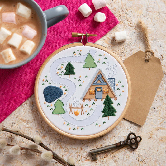 Kit de Bordado pequeño "Log Cabin" de Hawthorn Handmade