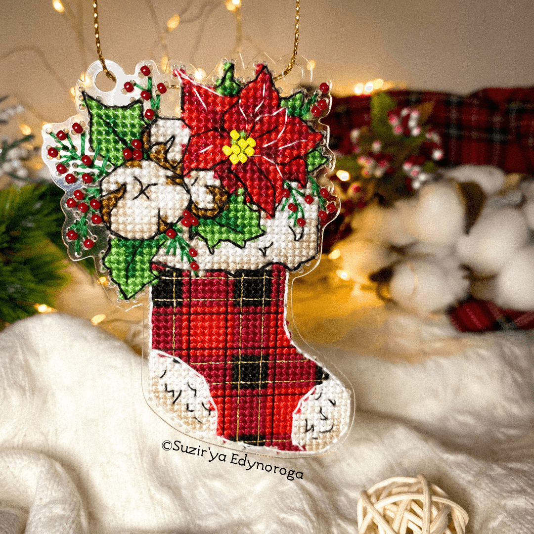 Kit de punto de cruz “Bota de Navidad"