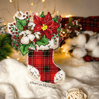 Kit de punto de cruz “Bota de Navidad"