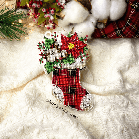 Kit de punto de cruz “Bota de Navidad"