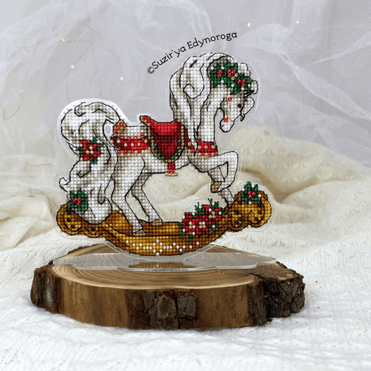 Kit de punto de cruz “Caballito de Navidad”