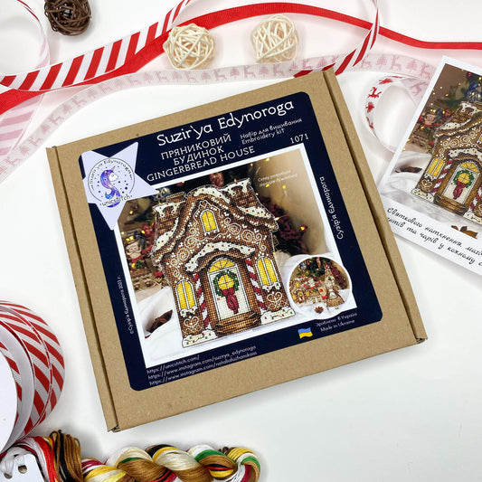 Kit de punto de cruz “Casa de Jengibre"