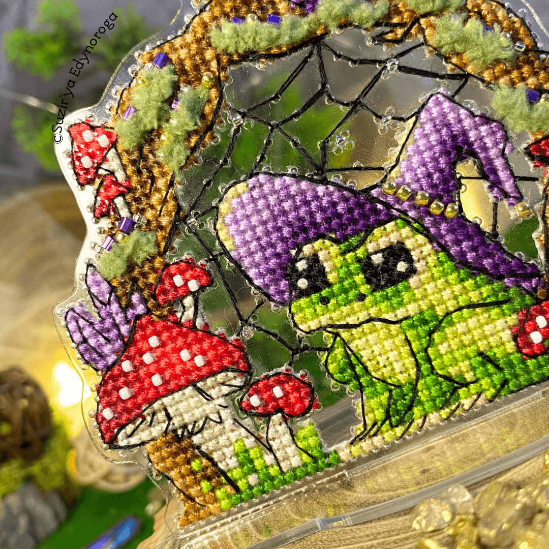 Kit de punto de cruz “Rana de Halloween”