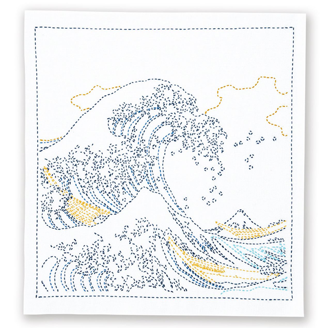 Kit de Sashiko Hokusai - Monte Fuji de Olympus (Gran Ola)