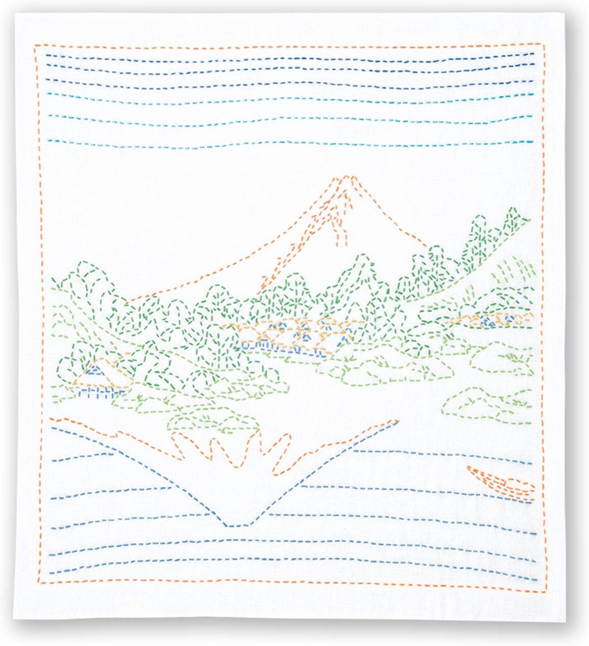 Kit de Sashiko Hokusai - Monte Fuji de Olympus (Lago Kawaguchi)