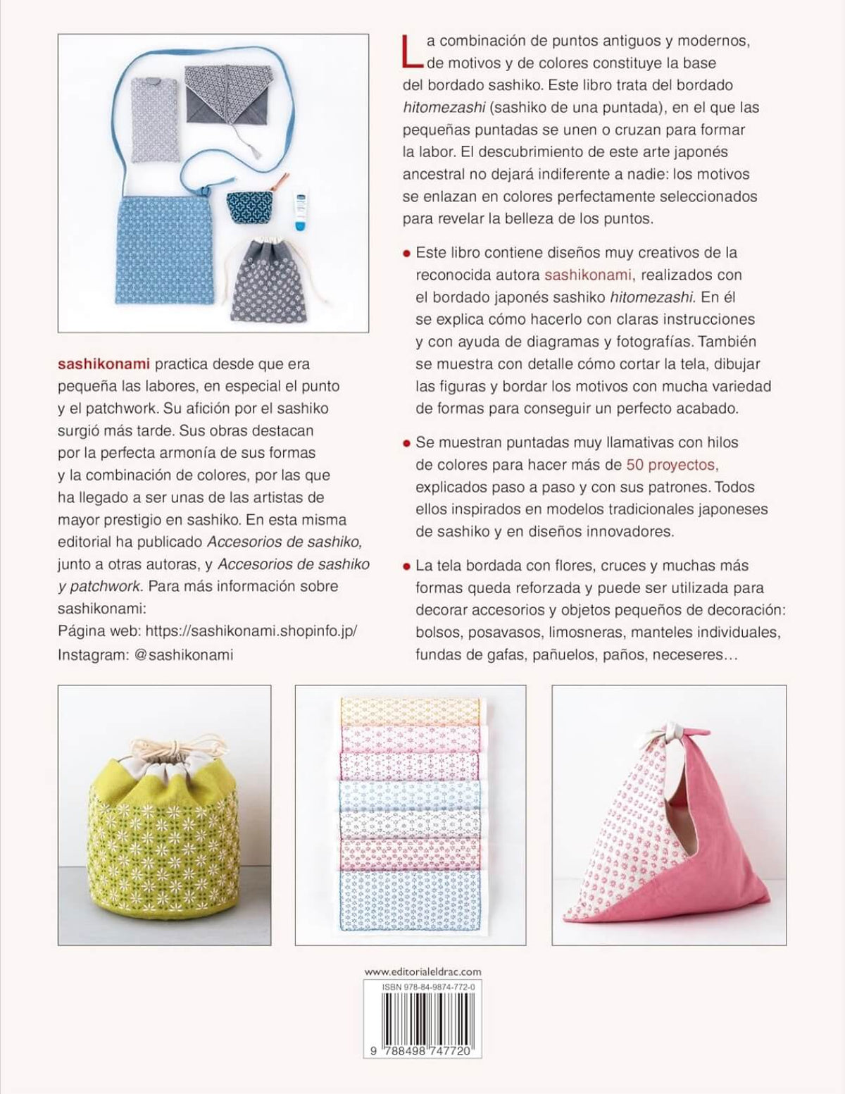 Libro “Bordado Sashiko Hitomezashi” de sashikonami