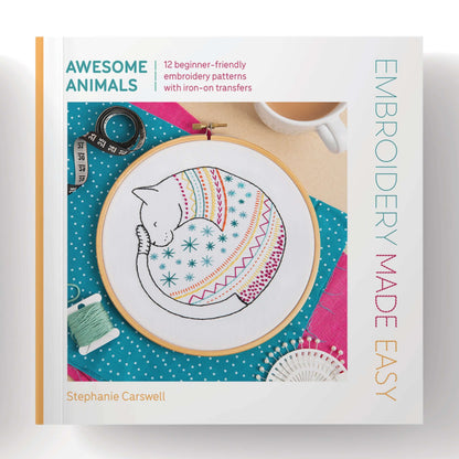Libro de patrones de bordado “Embroidery Made Easy: Awesome Animals” - Hawthorn Handmade