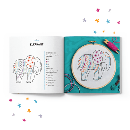 Libro de patrones de bordado “Embroidery Made Easy: Awesome Animals” - Hawthorn Handmade