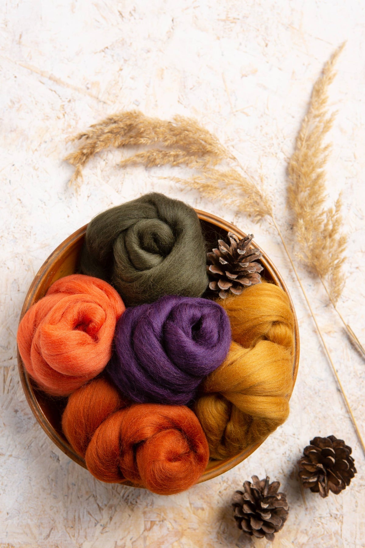 Lote de lana merino para fieltro con aguja | Hawthorn Handmade otoño
