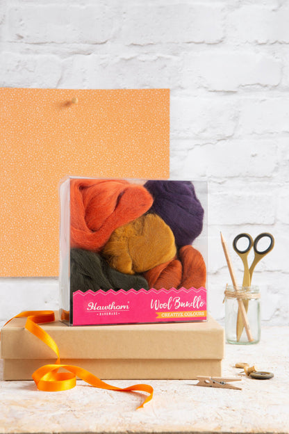 Lote de lana merino para fieltro con aguja | Hawthorn Handmade otoño
